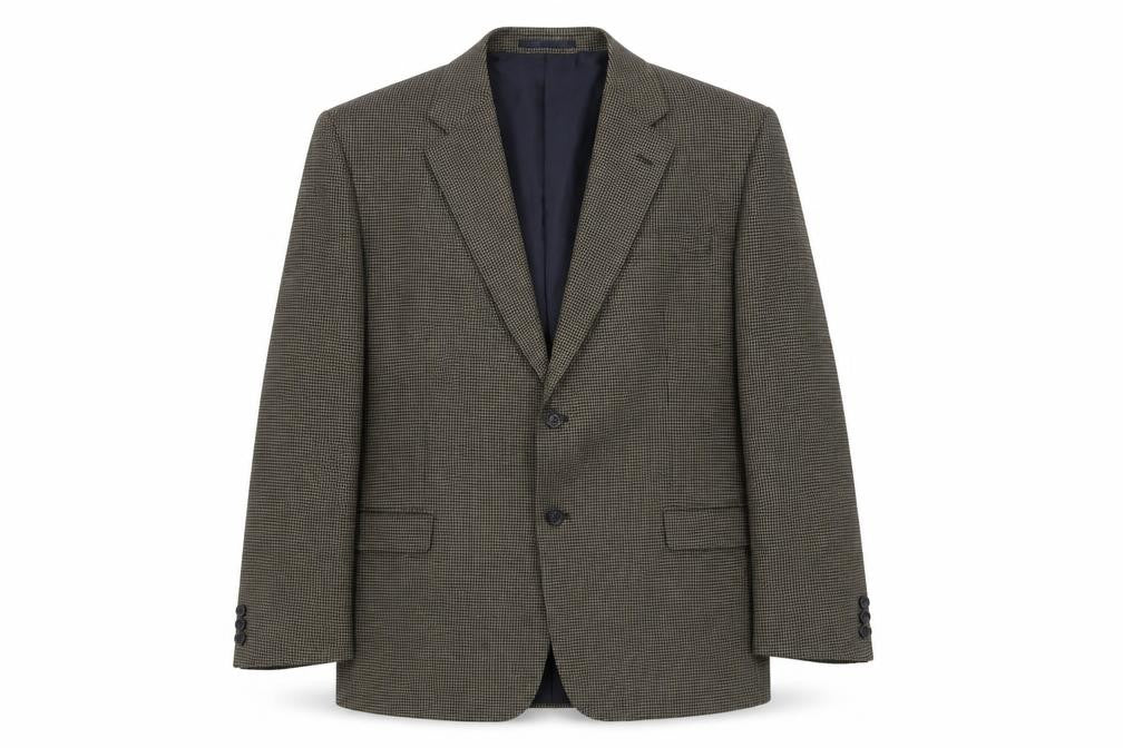 Front view of Burton Menswear Men's Brown 46R Check Blazer Regular
