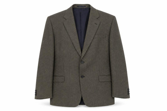 Front view of Burton Menswear Men's Brown 46R Check Blazer Regular