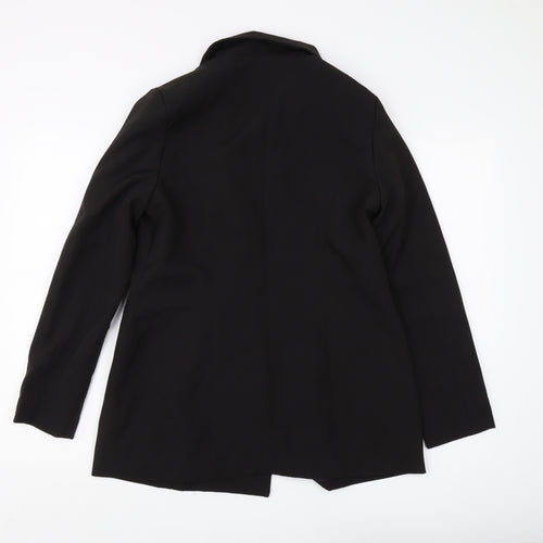 Boohoo Women's Black Blazer Size 10 Double-Breasted Lined