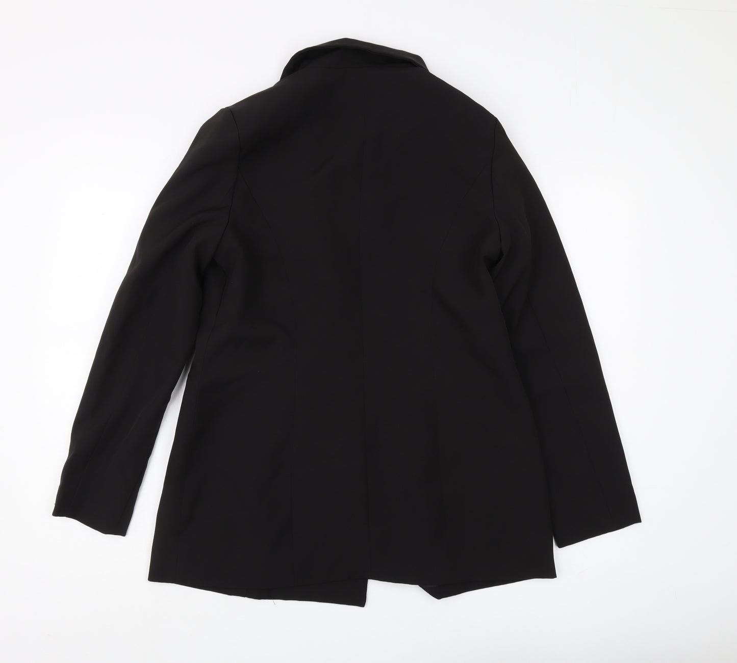 Boohoo Women's Black Blazer Size 10 Double-Breasted Lined
