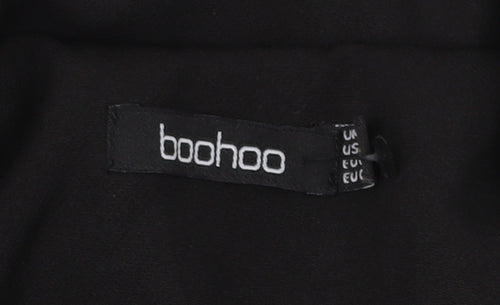 Boohoo Women's Black Blazer Size 10 Double-Breasted Lined