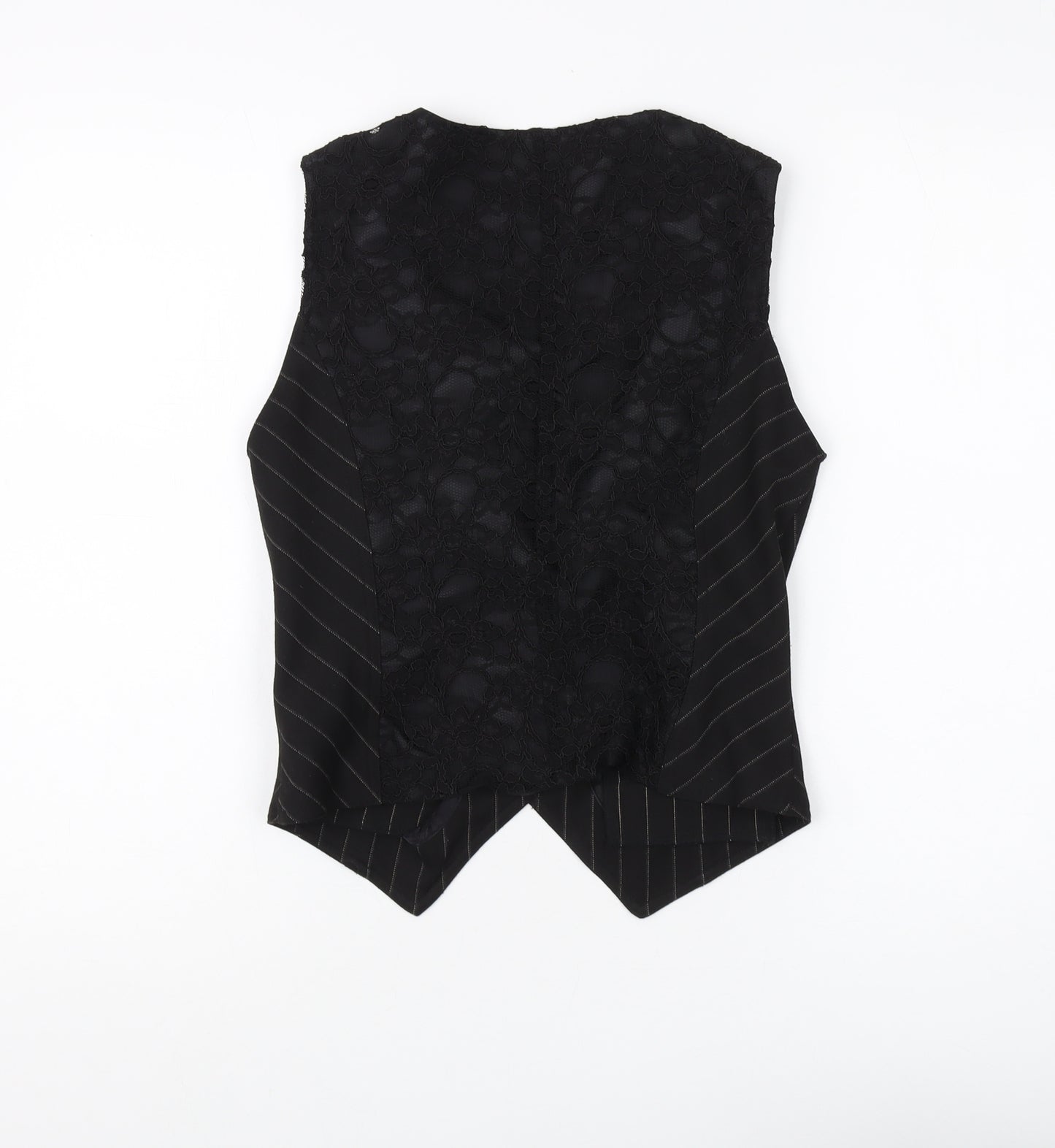 New Look Women's Black Pinstripe Waistcoat Size 14