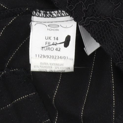 New Look Women's Black Pinstripe Waistcoat Size 14