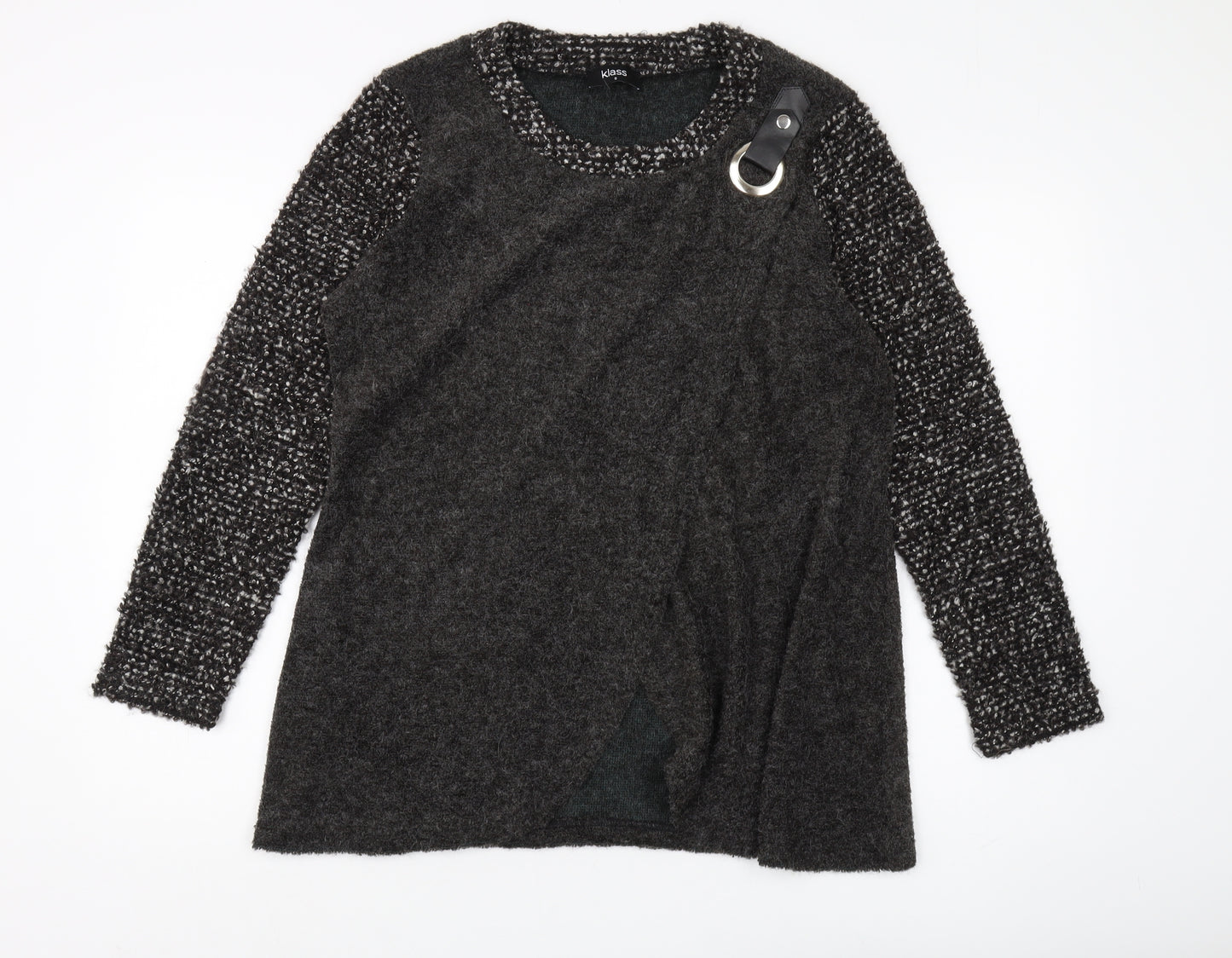 Klass Women's Grey Tunic, Size S, Acrylic-Wool Blend