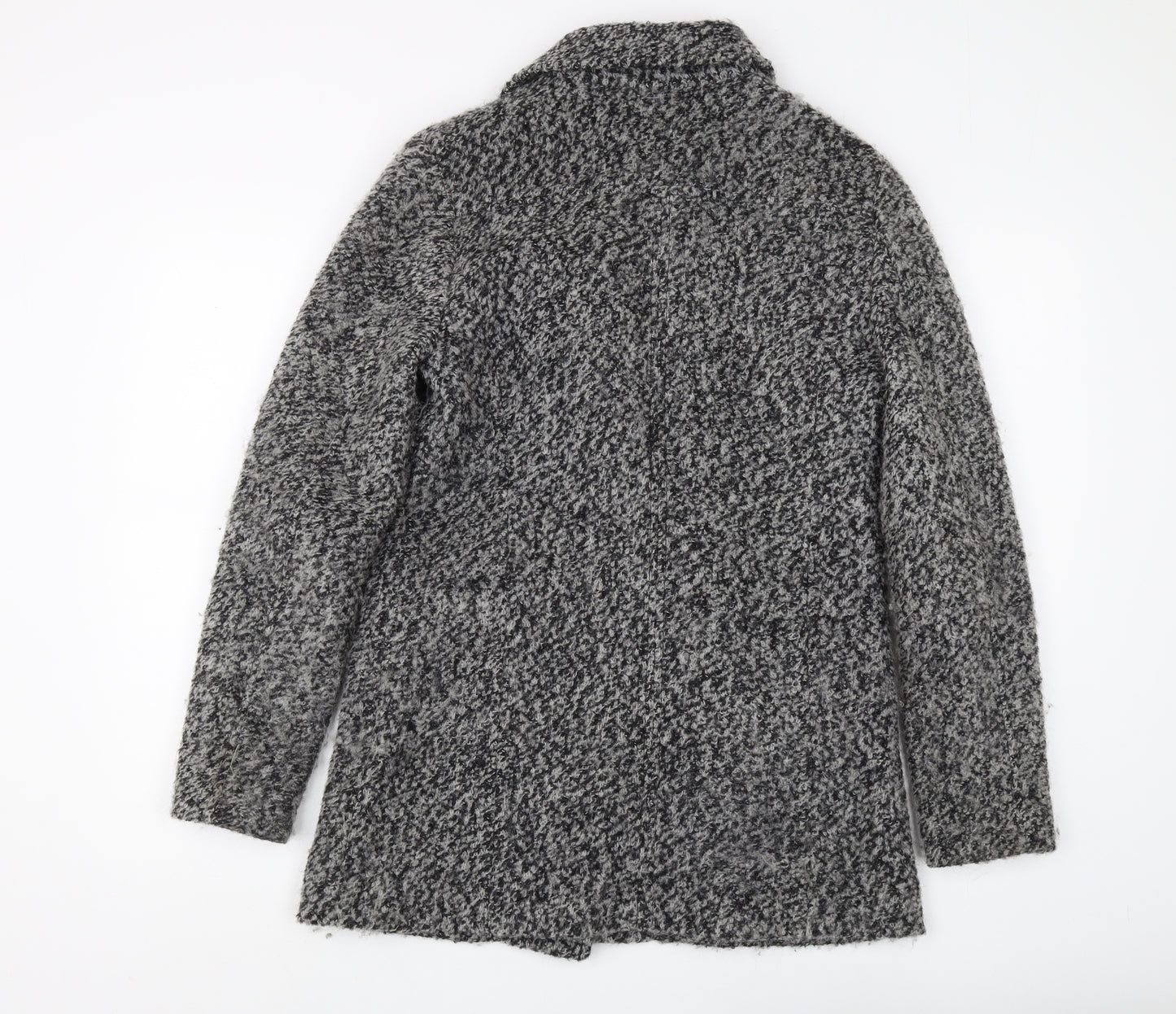 H&M Women's Grey Motorcycle Coat Size 12 - Casual Full Zip
