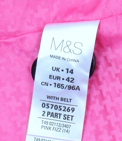 Marks and Spencer Women's Pink Trench Coat Size 14