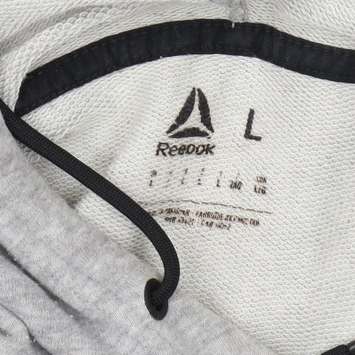 Reebok Men's Grey Pullover Hoodie L, Logo Style