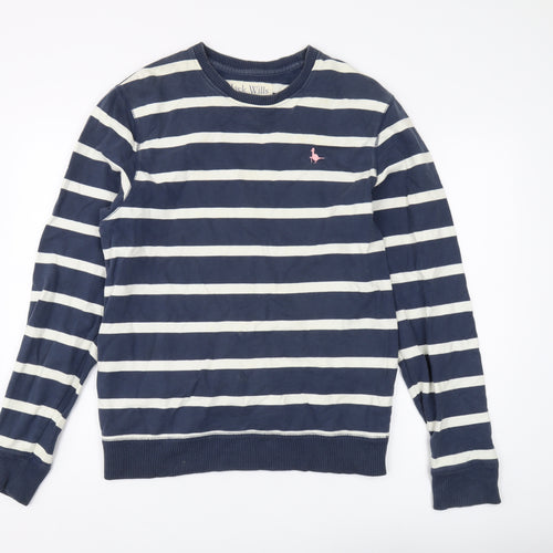 Jack Wills Men's Blue Striped Pullover Sweatshirt L