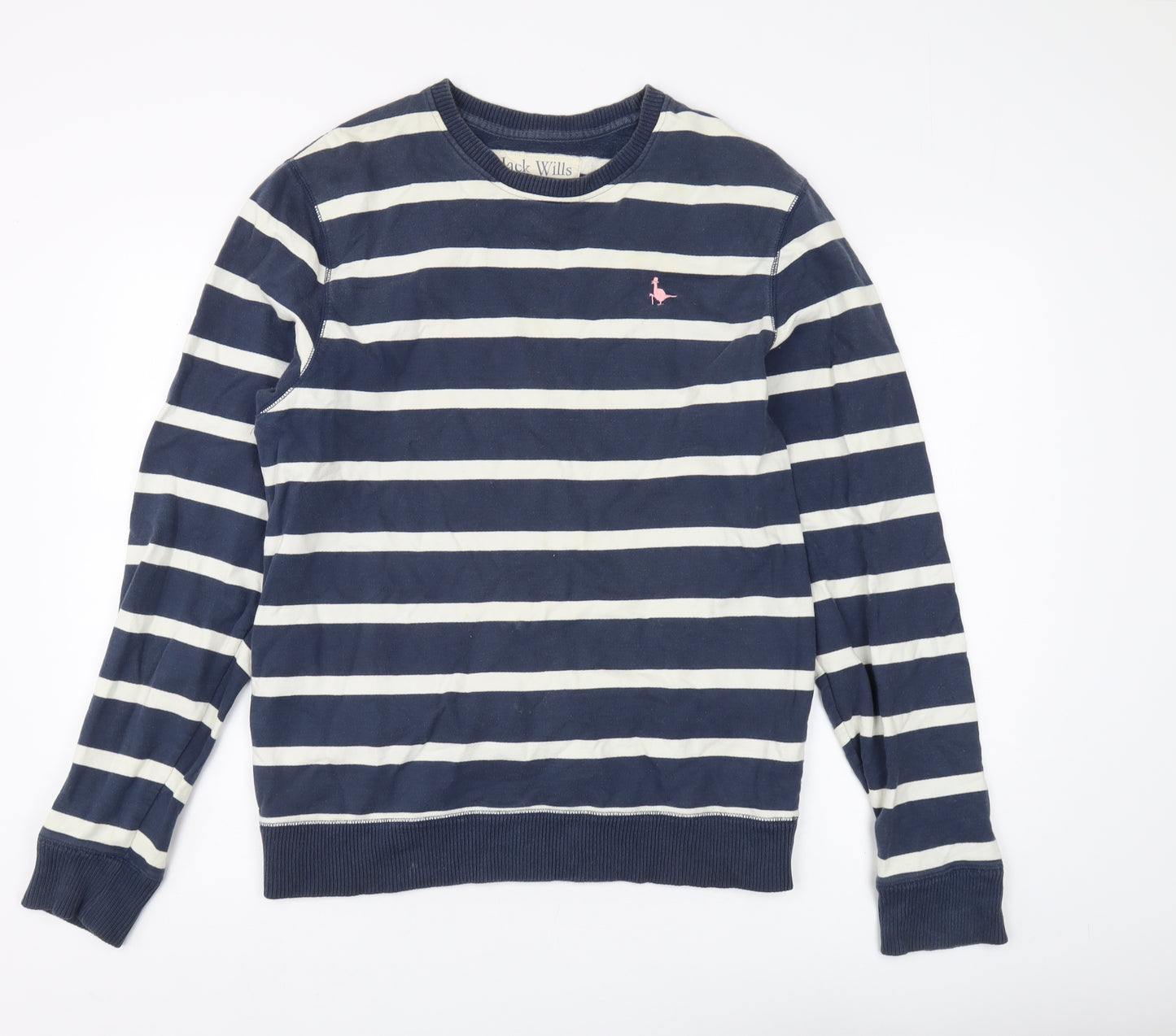 Jack Wills Men's Blue Striped Pullover Sweatshirt L