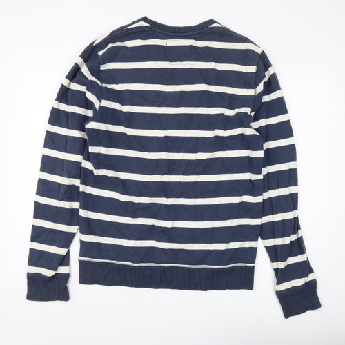 Jack Wills Men's Blue Striped Pullover Sweatshirt L