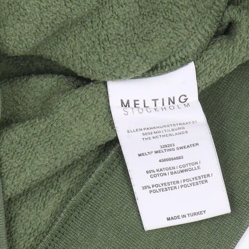 Melting Stockholm Unisex Green XS Pullover Sweatshirt