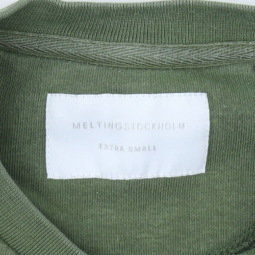 Melting Stockholm Unisex Green XS Pullover Sweatshirt