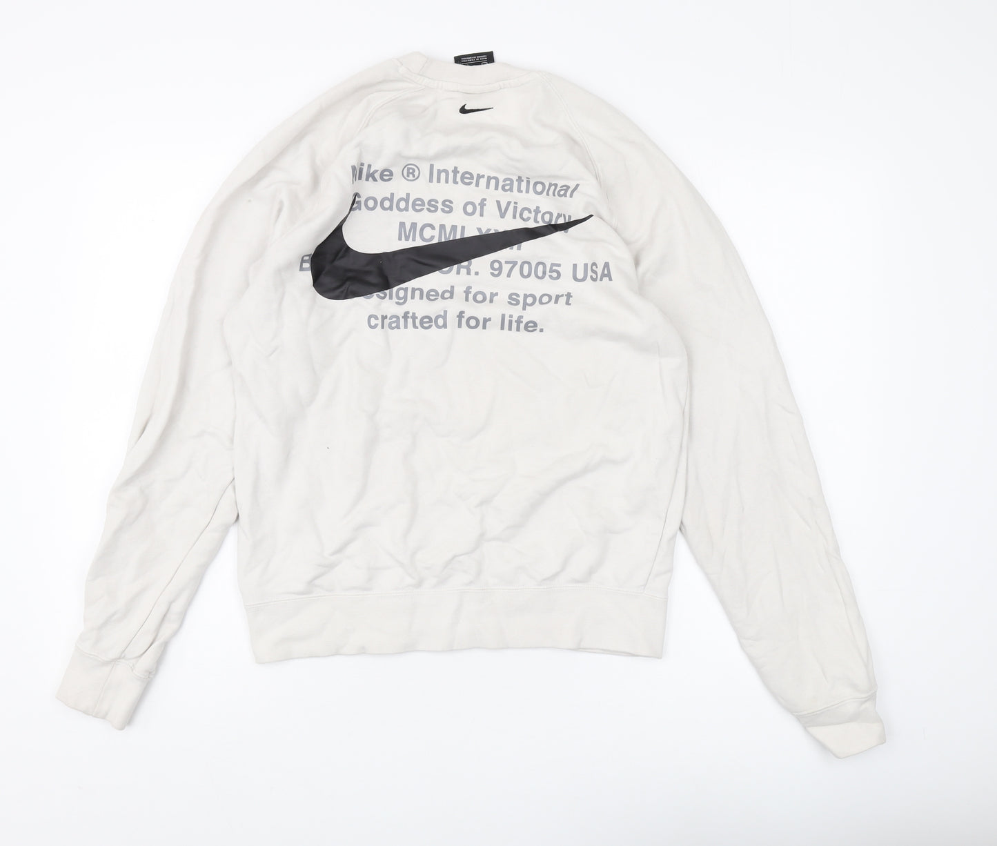 Nike Men's White Crew Neck Sweatshirt S Graphic Print