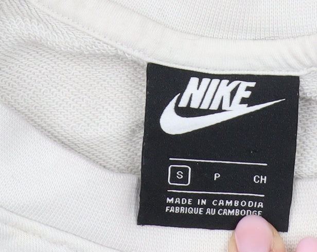 Nike Men's White Crew Neck Sweatshirt S Graphic Print