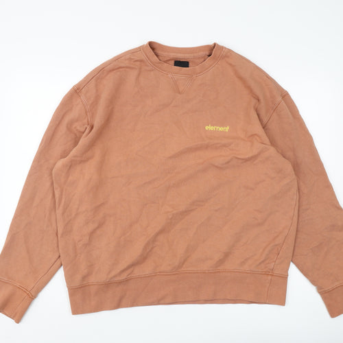 Element Men's Brown Pullover Sweatshirt, Logo, Size L