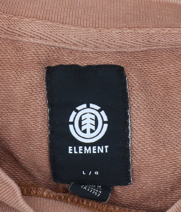 Element Men's Brown Pullover Sweatshirt, Logo, Size L