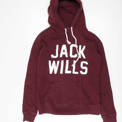 Jack Wills Women's Red Pullover Hoodie, Size 10