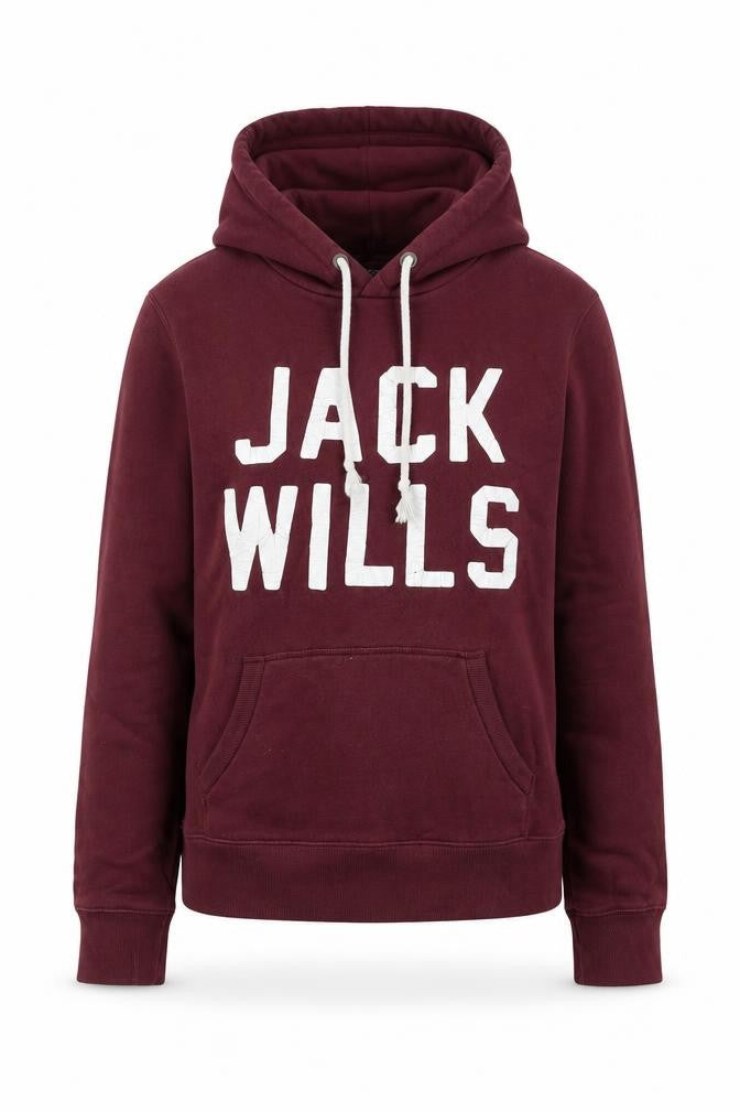 Front view of Jack Wills Women's Red Pullover Hoodie, size 10
