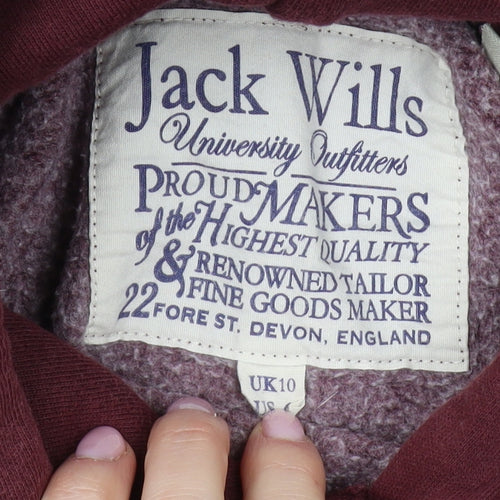 Jack Wills Women's Red Pullover Hoodie, Size 10