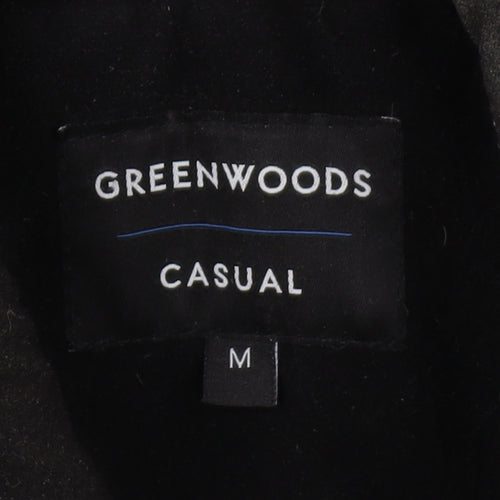 Greenwoods Men's Black Overcoat, M, Casual Mid-Length