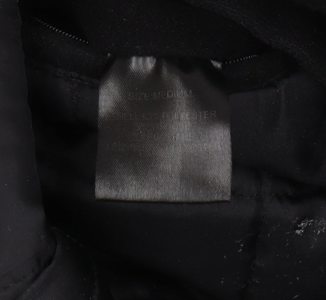 Greenwoods Men's Black Overcoat, M, Casual Mid-Length