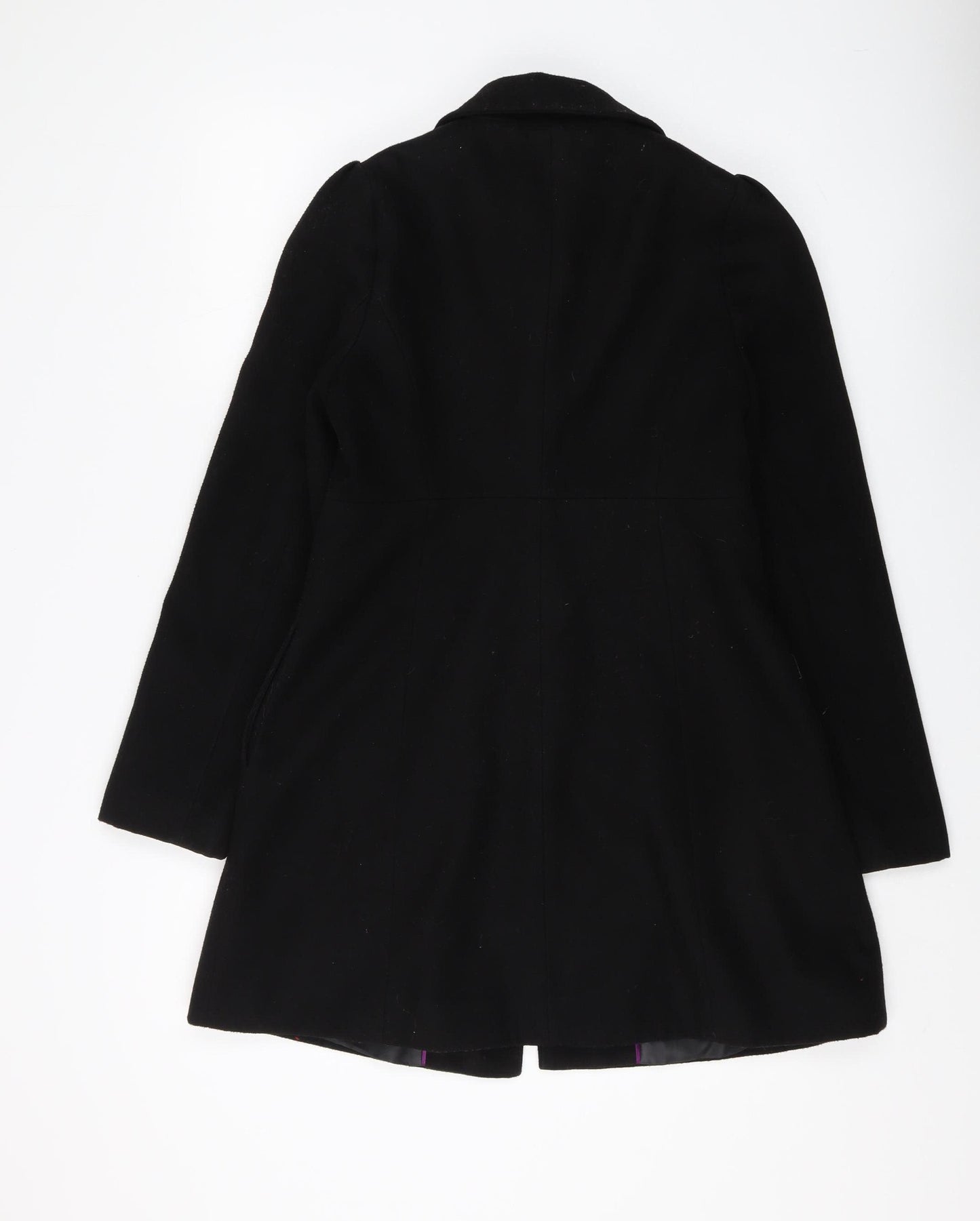 Red Herring Women's Black Wool Embroidered Coat Size 8