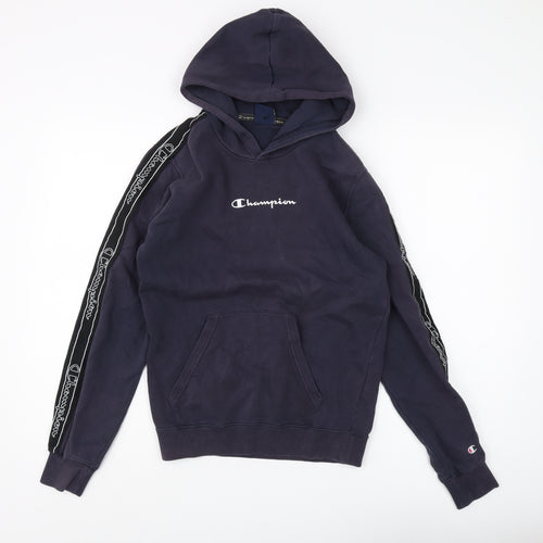Champion Unisex Blue Hoodie XS Pullover Logo Casual