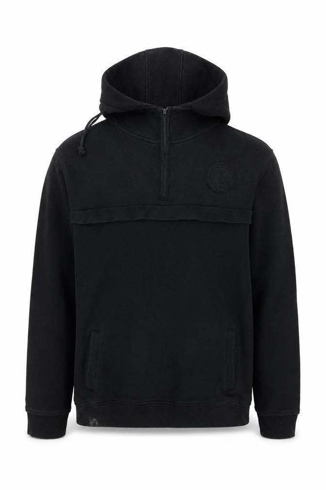 Front view of LFC Men's Black Half-Zip Hoodie -, size L