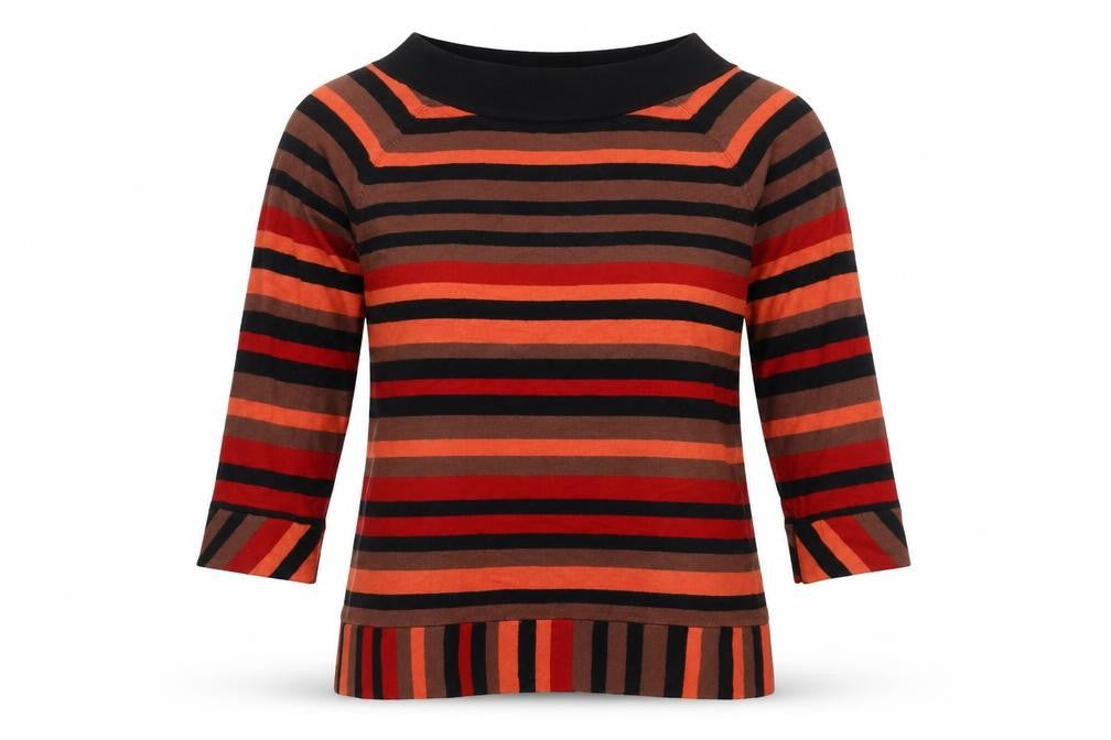 Front view of Principles by Ben de Lisi Women's Multicoloured Striped Pullover