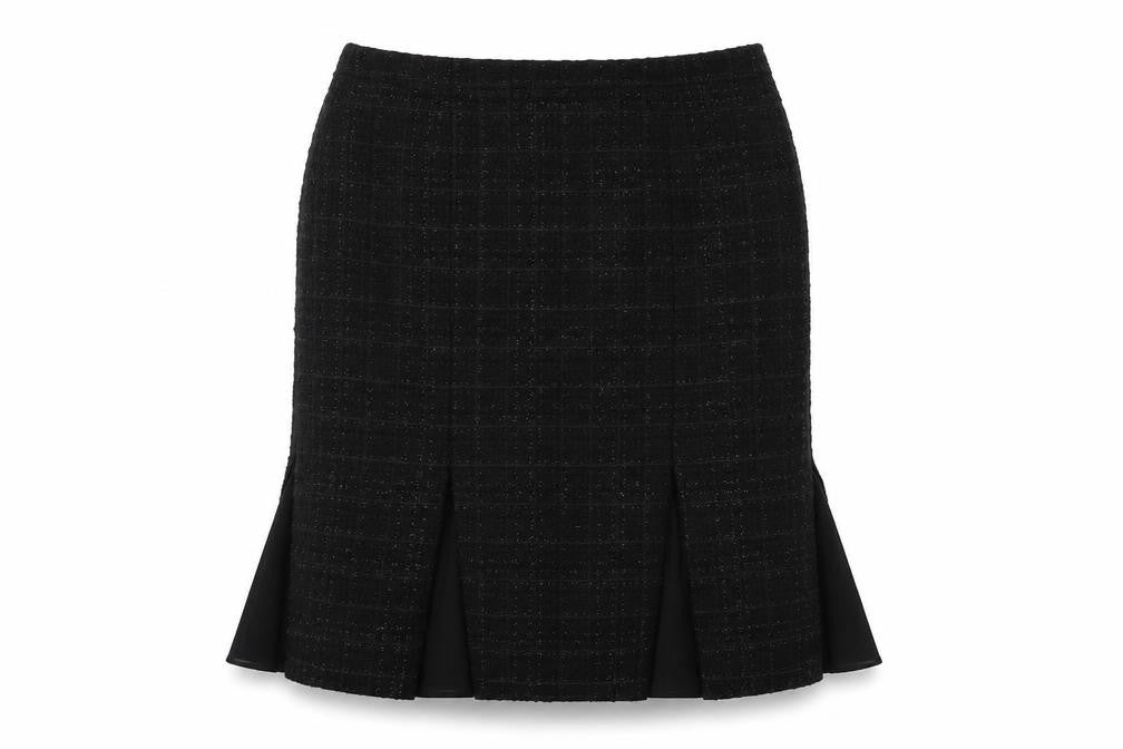 Front view of Precis Petite Women's Black Check Skirt, size 16