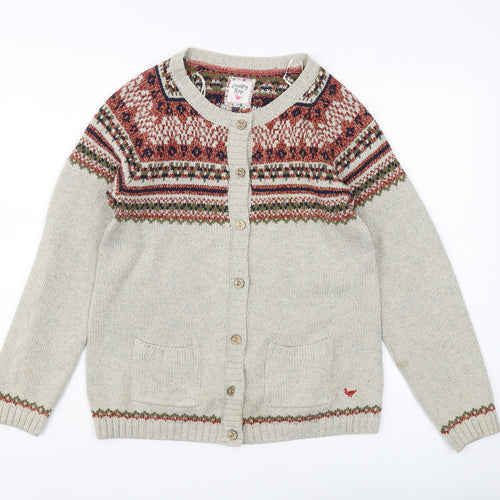Country Rose Women's Beige Cardigan Size S Fair Isle