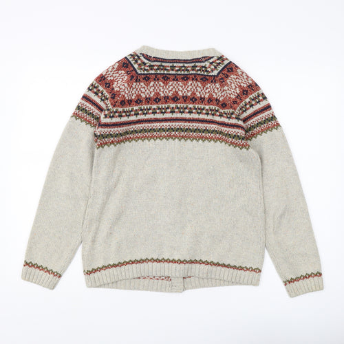 Country Rose Women's Beige Cardigan Size S Fair Isle
