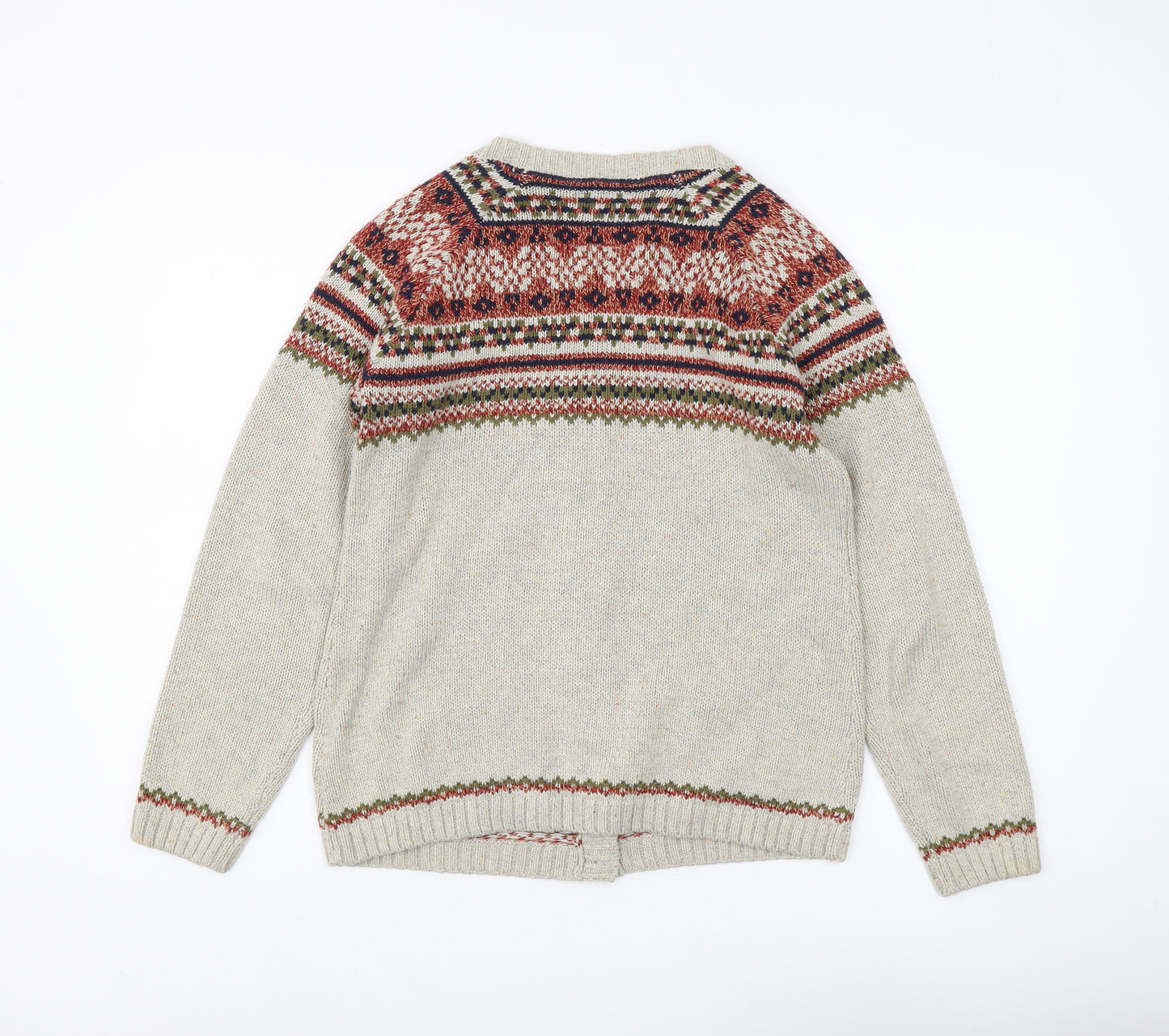 Country Rose Women's Beige Cardigan Size S Fair Isle