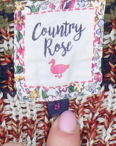 Country Rose Women's Beige Cardigan Size S Fair Isle