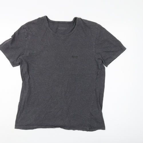 Hugo Boss Men's Grey M T-Shirt, Logo, Crew Neck