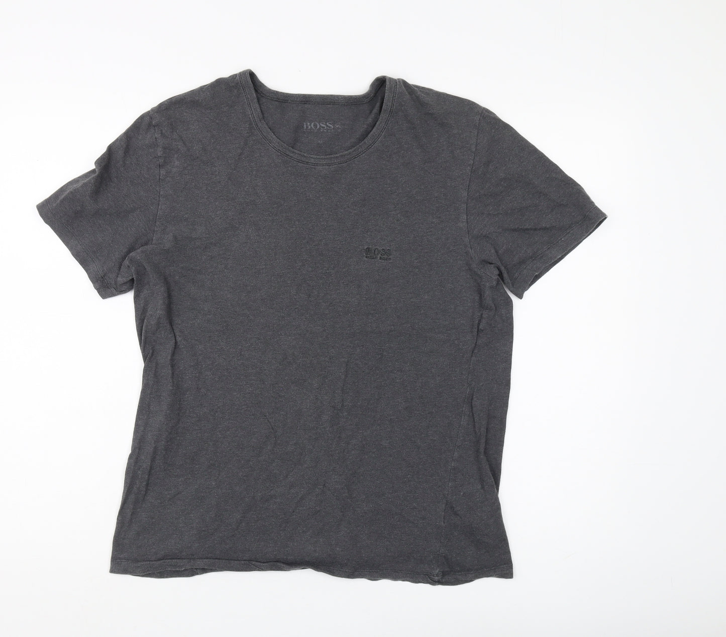 Hugo Boss Men's Grey M T-Shirt, Logo, Crew Neck