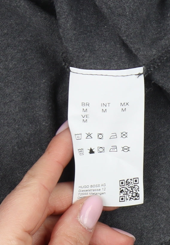 Hugo Boss Men's Grey M T-Shirt, Logo, Crew Neck