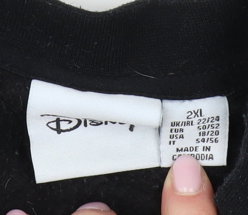 Disney Women's Black 2XL Pullover Sweatshirt