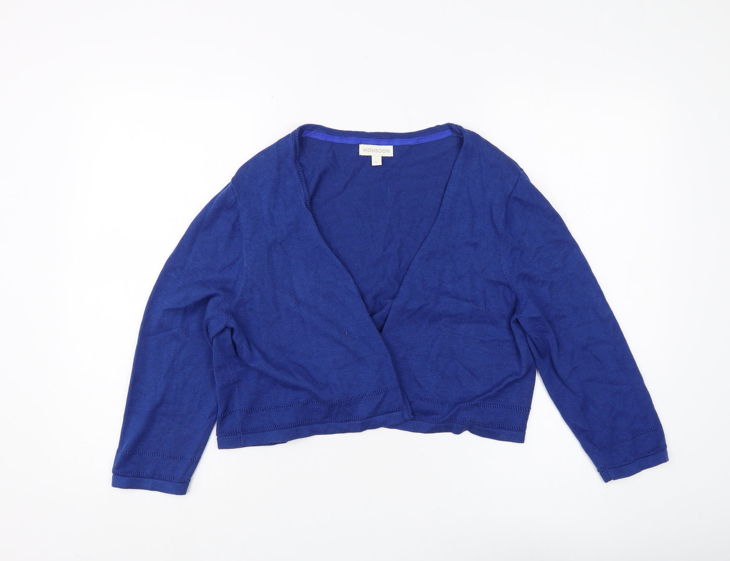 Monsoon Women's Blue Cardigan, Size L, V-Neck Knit
