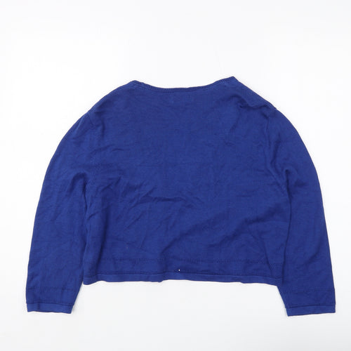 Monsoon Women's Blue Cardigan, Size L, V-Neck Knit