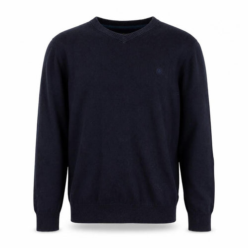 FatFace Men's Blue V-Neck Cotton Cashmere Jumper S