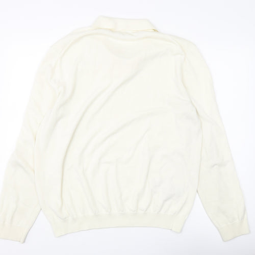 MNG Men's Ivory XL Collared Pullover Jumper