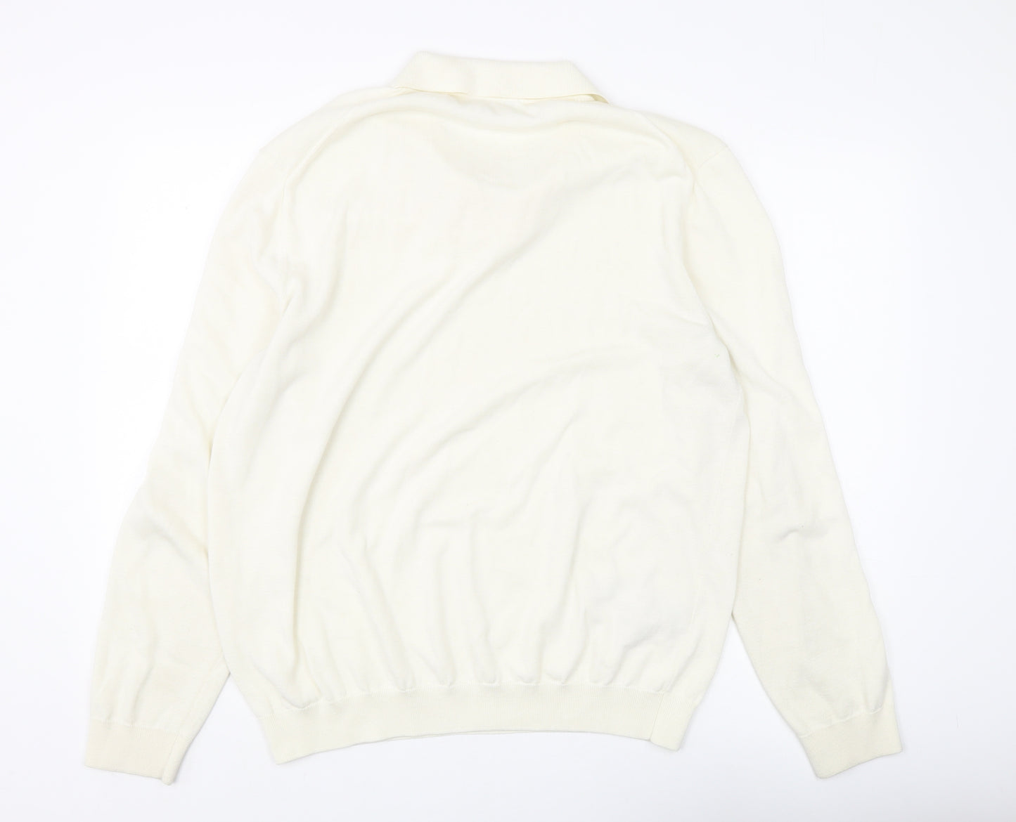 MNG Men's Ivory XL Collared Pullover Jumper