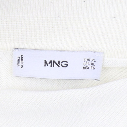 MNG Men's Ivory XL Collared Pullover Jumper