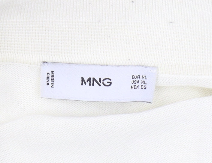 MNG Men's Ivory XL Collared Pullover Jumper