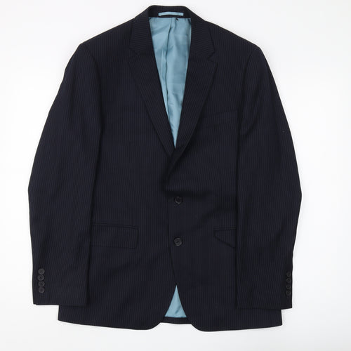 Moss Esq Men's Blue Pinstripe Blazer 38R Regular Fit