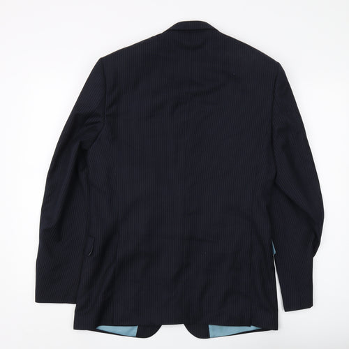 Moss Esq Men's Blue Pinstripe Blazer 38R Regular Fit