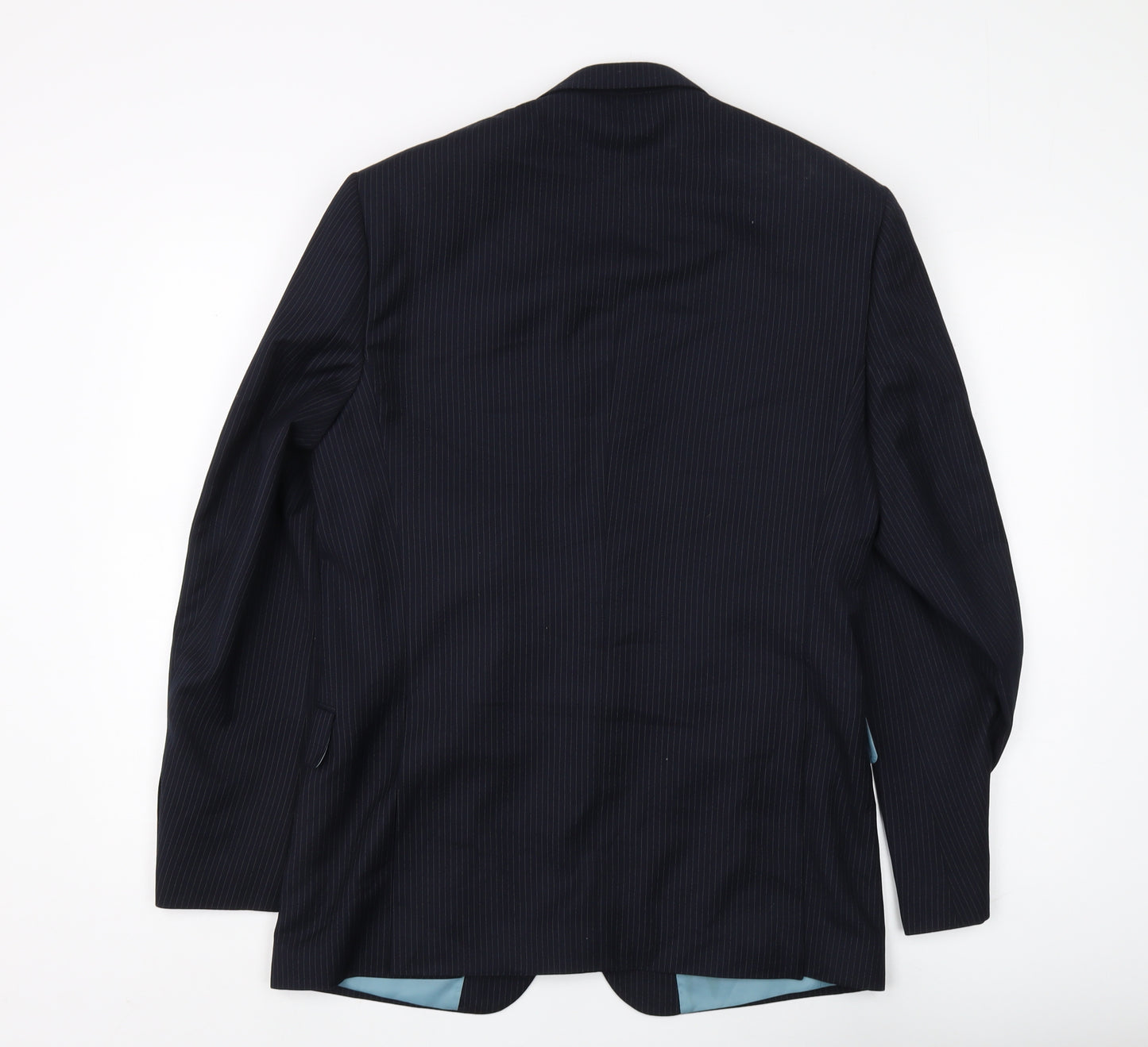 Moss Esq Men's Blue Pinstripe Blazer 38R Regular Fit