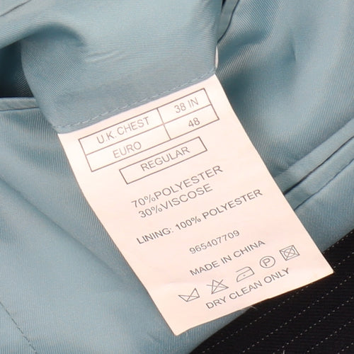 Moss Esq Men's Blue Pinstripe Blazer 38R Regular Fit