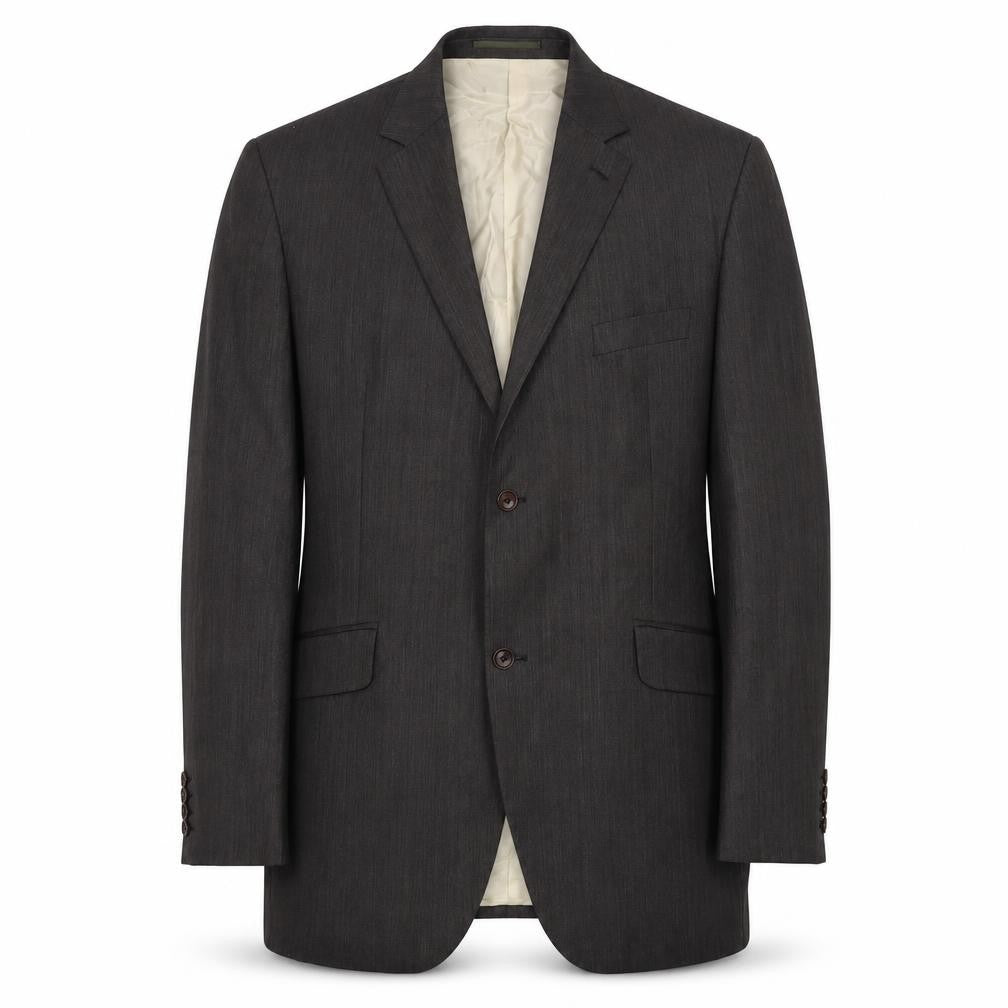 Front view of Austin Reed Men's Black Long Blazer 44L, Formal